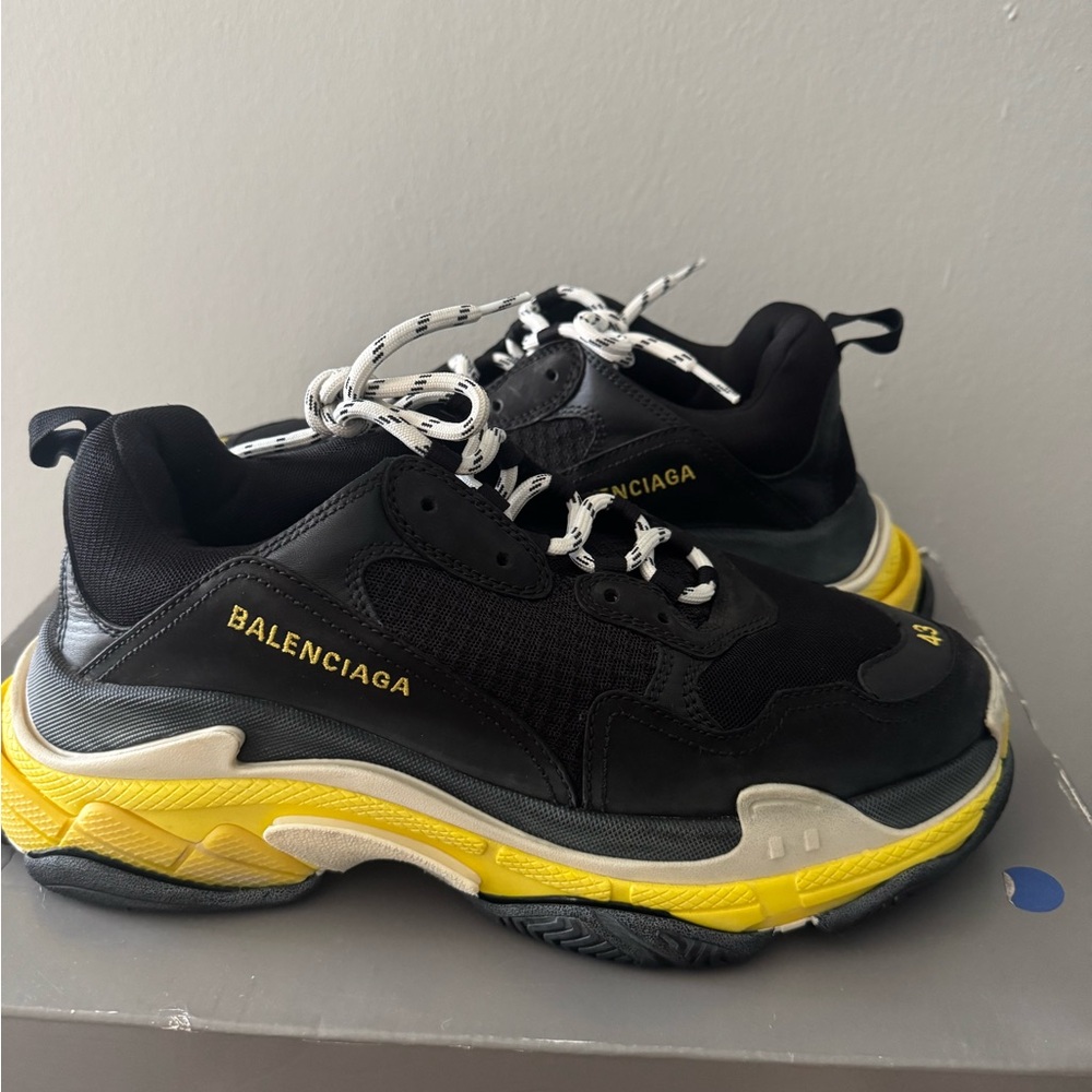 Balenciaga Triple S Black Yellow Sneakers